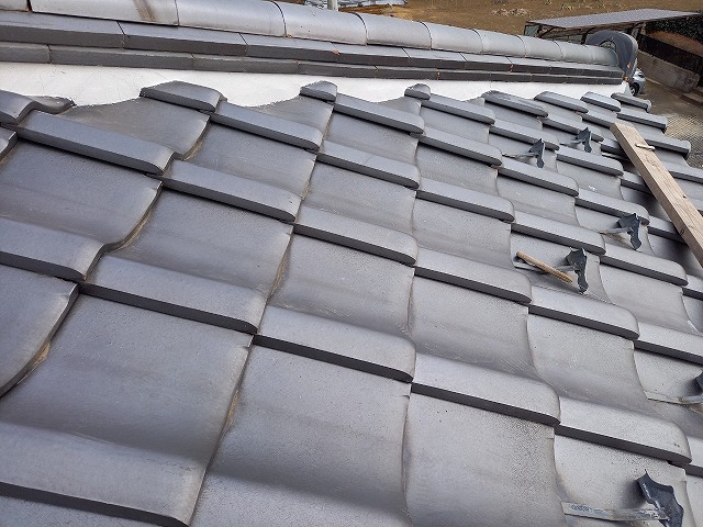 漆喰詰め増し工事の仕上がり